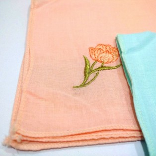 Set of 3 Ladies Women's Floral Flower Cotton Handkerchief Hankies - 9" x 9" - 18